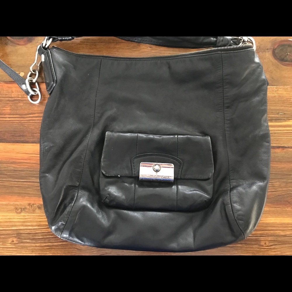 Authentic Black Leather Coach Purse!!